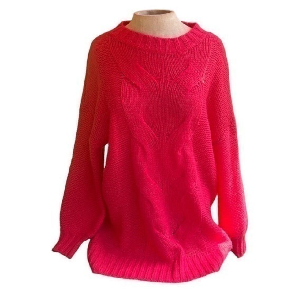 Aerie Hot Pink Knitted Sweater Size XS Long Sleeve, slightly oversized